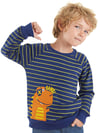 Denokids Erkek Çocuk Dino Çizgili Sweatshirt Lacivert CFF-23S1-037