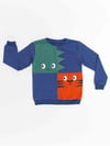 Denokids Erkek Çocuk Dino ve Tiger Sweatshirt Lacivert CFF-22K1-023