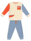 Denokids Erkek Çocuk Dinozorlu Eşofman Takımı Bej CFF-24S1-029