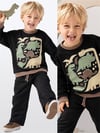 Denokids Erkek Çocuk Dinozorlu Eşofman Takımı Siyah CFF-26S1-023