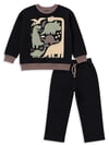 Denokids Erkek Çocuk Dinozorlu Eşofman Takımı Siyah CFF-26S1-023