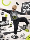 Denokids Erkek Çocuk Fun Days Çizgili Pantolon Üst Takım Antrasit CFF-26S1-021