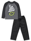 Denokids Erkek Çocuk Fun Days Çizgili Pantolon Üst Takım Antrasit CFF-26S1-021
