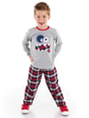 Denokids Erkek Çocuk Gülenyüz Ekose T-shirt Pantolon Takım CFF-21S1-019