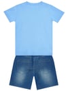 Denokids Erkek Çocuk Let's Play Tişört Denim Şort Takım MS-24Y1-060