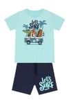 Denokids Erkek Çocuk Let's Surf T-shirt Şort Takım Mavi CFF-24Y2-009