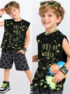 Denokids Erkek Çocuk Out Of World Tişört Şort Takım CFF-26Y1-103