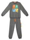 Denokids Erkek Çocuk Rawr Tırtırlı Eşofman Altı Takım Gri CFF-23S1-061
