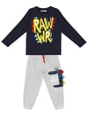Denokids Erkek Çocuk Rawr Tişört Pantolon Takım Lacivert CFF24S1-037