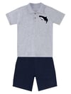 Denokids Erkek Çocuk Sharrk Polo Yaka Tişört Şort Takım MS-24Y1-034
