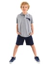 Denokids Erkek Çocuk Sharrk Polo Yaka Tişört Şort Takım MS-24Y1-034