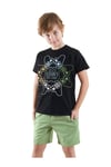 Denokids Erkek Çocuk Start Game T-shirt Şort Takım Siyah CFF-25Y1-041