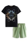 Denokids Erkek Çocuk Start Game T-shirt Şort Takım Siyah CFF-25Y1-041