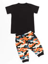 Denokids Erkek Çocuk Stay Wild T-shirt Kamuflaj Kapri Pantolon Takım CFF-23Y1-003