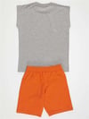 Denokids Erkek Çocuk T-rex Alev T-shirt Şort Takım MS-22Y1-030