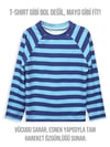 Denokids Erkek Çocuk UV Korumalı Çizgili Mayo Tişört Mavi CFF-25Y1-171