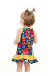Denokids Kız Bebek Çiçekli Poplin Pamuklu Yazlık Elbise Renkli CFF-23Y2-029