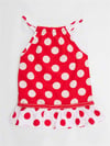 Denokids Kız Bebek Puantiye Yazlık Elbise Kırmızı CFF-23Y2-025