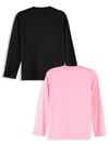 Denokids Kız Çocuk 2'li Uzun Kollu Tişört Set Siyah Pembe CFF-25S1-135