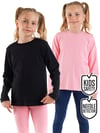 Denokids Kız Çocuk 2'li Uzun Kollu Tişört Set Siyah Pembe CFF-25S1-135