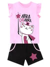 Denokids Kız Çocuk Abra Catabra Tişört Şort Takım CFF-24Y1-109
