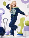 Denokids Kız Çocuk Asimetrik Yaka Eşofman Takımı Lacivert CFF-26S1-057