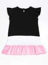 Denokids Kız Çocuk Beyaz Kedi Fırfırlı Elbise Lacivert CFF-21Y2-045