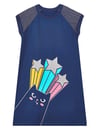 Denokids Kız Çocuk Bilmiş Kedi Elbise Lacivert MS-24Y1-038
