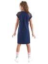 Denokids Kız Çocuk Bilmiş Kedi Elbise Lacivert MS-24Y1-038