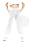 Denokids Kız Çocuk Boru Paça Basic Eşofman Altı Ekru CFF-24S1-169