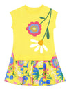 Denokids Kız Çocuk Çiçekli Elbise Sarı MS-24Y1-070