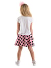 Denokids Kız Çocuk Çita Tişört Etek Takım Pembe CFF-24Y1-107