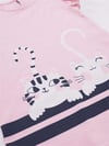 Denokids Kız Çocuk Çizgili Dostlar Elbise Pembe CFF-22Y1-031