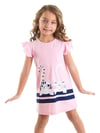 Denokids Kız Çocuk Çizgili Dostlar Elbise Pembe CFF-22Y1-031