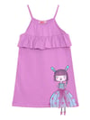Denokids Kız Çocuk Fırfırlı Elbise Lila MS-24Y1-062
