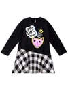 Denokids Kız Çocuk Havalı Kedi Elbise Siyah MS-20K1-016