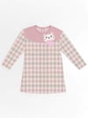 Denokids Kız Çocuk Kalpli Kedi Ekose Elbise Pembe CFF-22S1-075