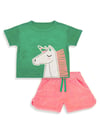 Denokids Kız Çocuk Leopar Havlu Kumaş Tişört Şort Takım CFF-26Y1-029