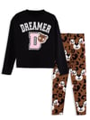 Denokids Kız Çocuk Leoparlı Tişört Tayt Takım Siyah CFF-25S1-147