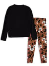 Denokids Kız Çocuk Leoparlı Tişört Tayt Takım Siyah CFF-25S1-147