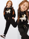 Denokids Kız Çocuk Peluş Unicorn Eşofman Takımı Siyah CFF-26S1-065