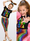 Denokids Kız Çocuk Renkli Varak Crop Tayt Takım CFF-26Y1-105