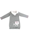 Denokids Kız Çocuk Şal Yaka Kedi Cepli Kalın Elbise Gri MS-22K1-056