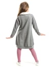 Denokids Kız Çocuk Şal Yaka Kedi Cepli Kalın Elbise Gri MS-22K1-056