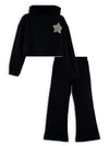 Denokids Kız Çocuk Stars Crop Eşofman Takım Siyah CFF-25S1-155