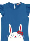 Denokids Kız Çocuk Süslü Tavşan Çiçekli Elbise CFF-24Y1-083