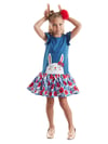 Denokids Kız Çocuk Süslü Tavşan Çiçekli Elbise CFF-24Y1-083