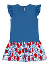 Denokids Kız Çocuk Süslü Tavşan Çiçekli Elbise CFF-24Y1-083