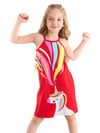 Denokids Kız Çocuk Unicorn Love Elbise Kırmızı CFF-22Y2-003