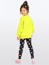 Denokids Kız Çocuk Unicorn Puantiyeli Tayt Sweatshirt Takım Fıstık Yeşili CFF-26S1-069